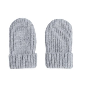 Lodger Rękawiczki niemowlęce z wełny merino 100% szare Drizzle