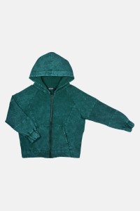 Bluza na zamek z kapturem VINTAGE GREEN PANEL HOODIE