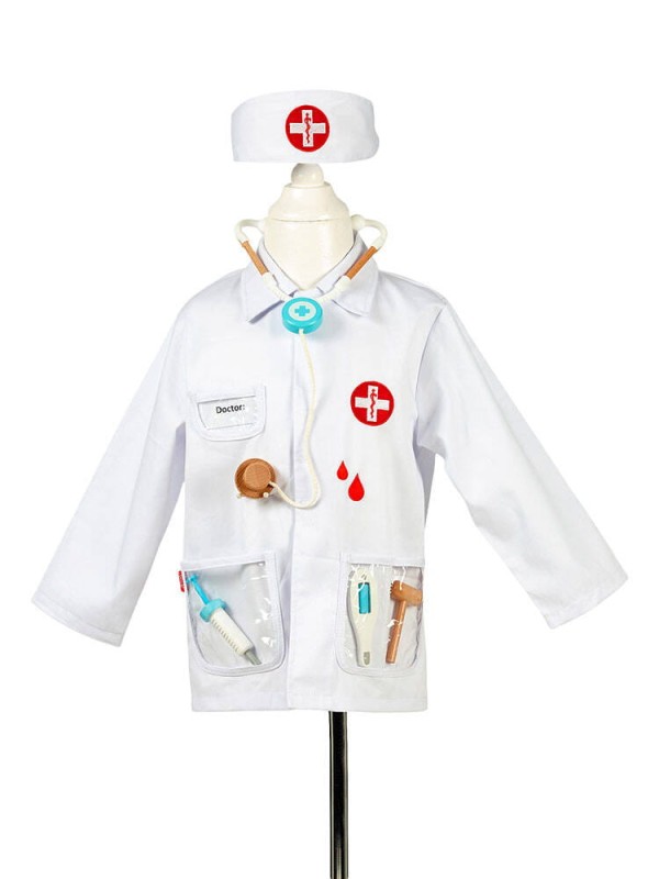 Strój doktora dziecięcy Souza! – biały lekarski kitel z zestawem