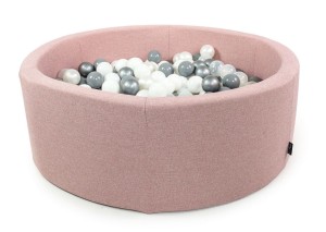 Basen okrągły PUDROWY RÓŻ koło śr. 90 cm wys. 30 cm + 200 piłek
