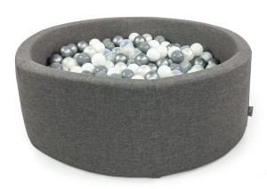 Basen okrągły SZARY koło śr. 90 cm wys. 30 cm + 200 piłek