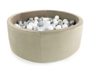 Basen okrągły BEŻOWY VELVET koło śr. 90 cm wys. 30 cm + 200 piłek