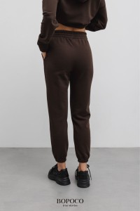 Spodnie basic Bopoco BRĄZOWE z gumką -50%