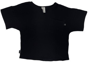 Koszulka 082-24 MUSLIN T-SHIRT / BLACK - GOTS
