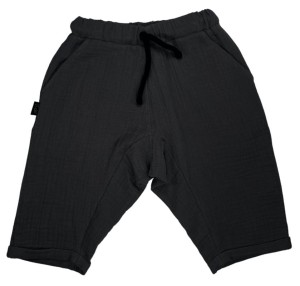 Szorty 091-24 MUSLIN SHORTS / BLACK - GOTS