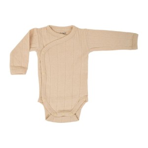 Body kopertowe z długim rękawem LINEN beżowe Romper Tribe Solid LS