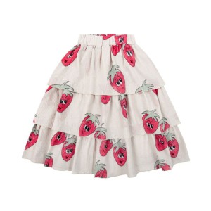 Długa spódnica fale TRUSKAWKA JASNA - STRAWBERRY LIGHT / L WAVED SKIRT