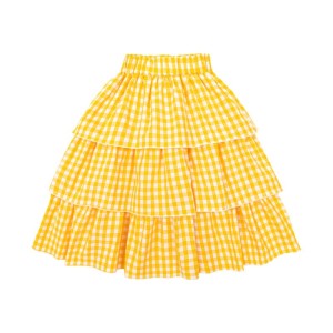 Długa spódnica fale ŻÓŁTA KRATKA - CHECKER YELLOW / L WAVED SKIRT