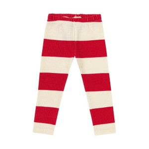 Legginsy wafelek CZERWONE PASY - RED STRIPES / WAFFLE LEGGINGS