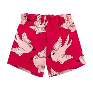 Szorty dziewczęce JASKÓŁKA CZERWONA - SWALLOW RED / PAPERBAG SHORTS