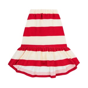 Spódnica Długa Wafelek CZERWONE PASY - RED STRIPES / WAFFLE LONG SKIRT