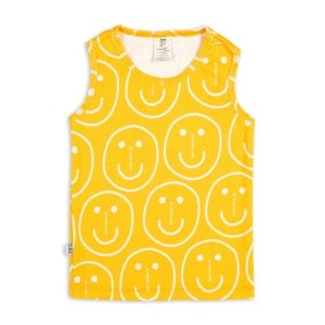 Top prążek RIBBED TANK TOP ORANGE SMILEY