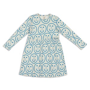 Sukienka prążek z długim rękawem RIBBED CLASSIC eL DRESS BLUE SMILEY
