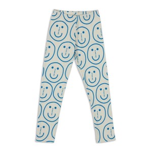 Legginsy prążek RIBBED LEGGINGS BLUE SMILEY