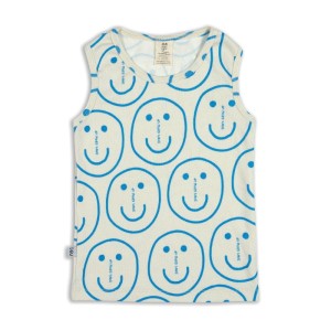 Top prążek RIBBED TANK TOP BLUE SMILEY