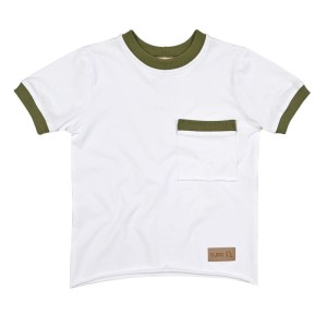 T-Shirt POCKET white/olive (mama&dziecko)