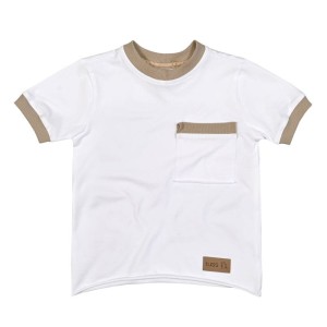 T-Shirt POCKET white/beige (mama&dziecko)