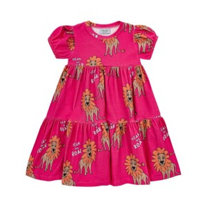 Sukienka bufiasta LEW RÓŻOWY - LION PINK / PUFF DRESS