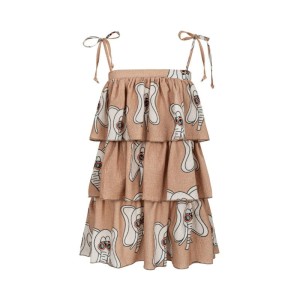 Sukienka letnia fale SŁONIK BEŻ - ELEPHANT BEIGE / WAVED DRESS