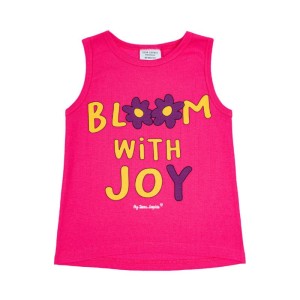 Tank Top Prążek KWIATKI RÓŻ - FLOWERS PINK / RIB TANK TOP