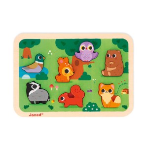 Puzzle drewniane 3D Las 7 el. 18 m+ Janod J07123