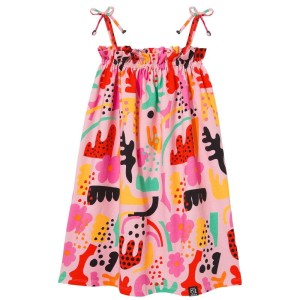 Sukienka STRIPE DRESS pink abstract