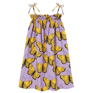 Sukienka STRIPE DRESS purple butterflies