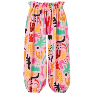 Spodnie HAREM PANTS pink abstract