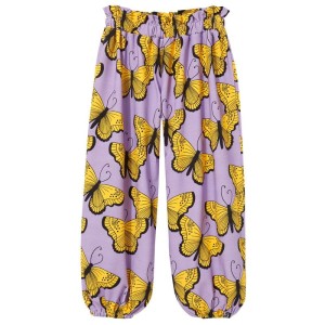 Spodnie HAREM PANTS purple butterflies