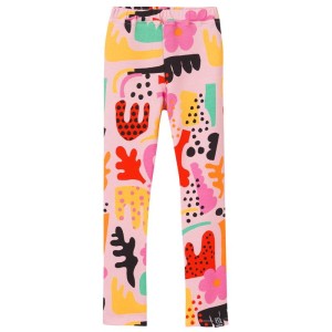 Legginsy LEGGINGS pink abstract