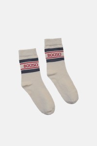 Skarpetki 603 SOCKS BOOSO VINTAGE graphite, red, ecru