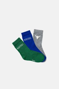 Skarpetki 604 3PACK SOCKS BLUE, GREEN, GRAYMARL ( 3 pary )