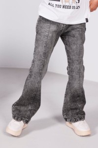 Spodnie dzwony JEANS grafitowe