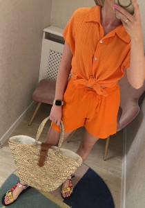 Szorty muślinowe ITALY aperol -50%