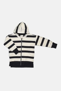 Bluza 310 ZIP STRIPED HOODIE black/beige