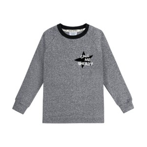 Longsleeve prążek KOT MELANŻ - CAT GREY MELANGE / RIB LONGSLEEVE