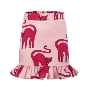 Spódniczka z falbanką KOT RÓŻOWY - CAT PINK / FRILLED SKIRT