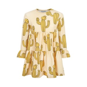 Sukienka fale KAKTUS ŻÓŁTY - CACTUS YELLOW / FRILLED SPINNING DRESS