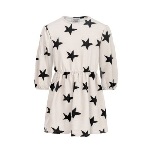 Sukienka klasyczna GWIAZDY JASNE - STARS WHITE / PUFFY DRESS