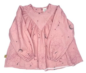 Bluzka koszulowa 213-24 MUSLIN BLOUSE - CONSTELLATION / PINK - GOTS