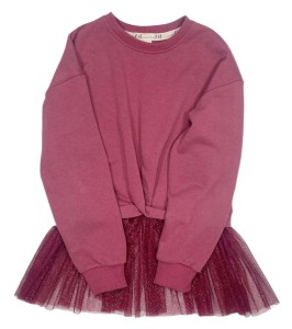 Tunika 234-24 TUNIC WH TULLE / CHERRY RED