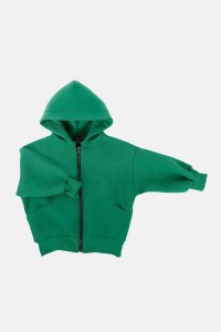 Bluza na zamek EMERALD GREEN POCKET HOODIE