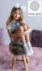 Skarpetki ( 2 pary ) KORA w kropki 20 den MISTY GREY+BIANCO